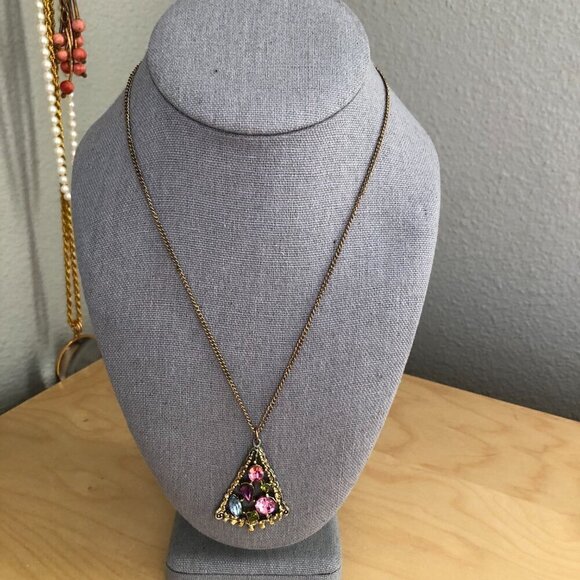 Vintage Rhinestone Drop Necklace - Picture 4 of 5